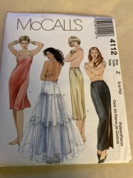 4112 MCCALLS SLIP, 1/2 SLIP LENGTHS, PETTICOAT UNDIES PATTERN XS-M,L-XL